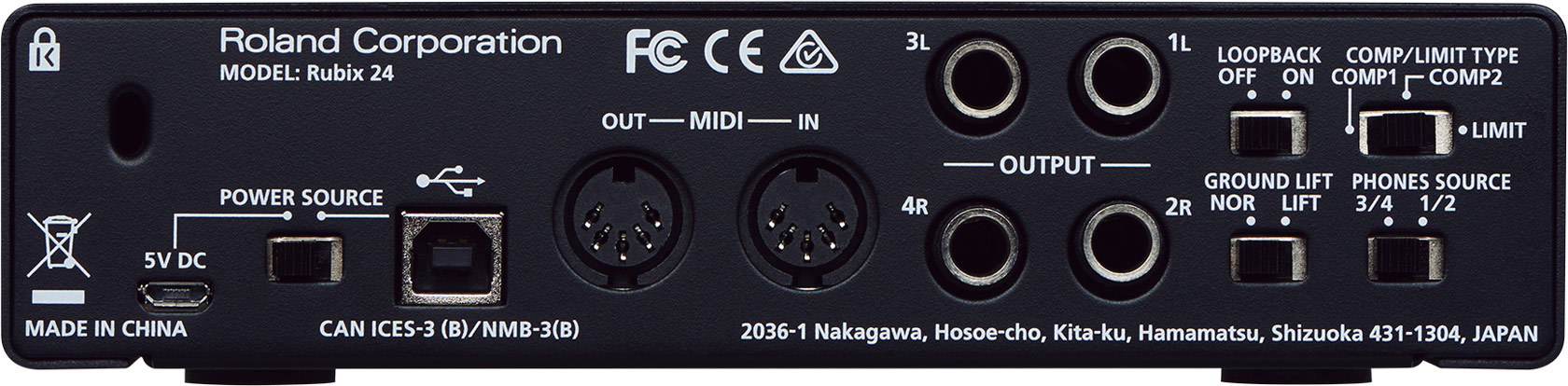 Cổng Kết Nối Của Audio Interface Roland Rubix-24