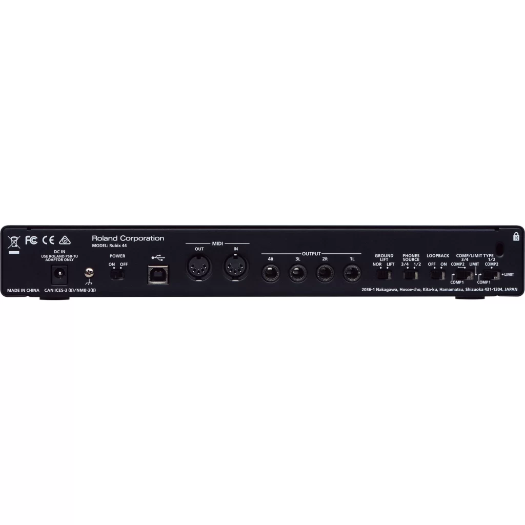 Cổng Kết Nối Mặt Sau Audio Interface Roland Rubix-44