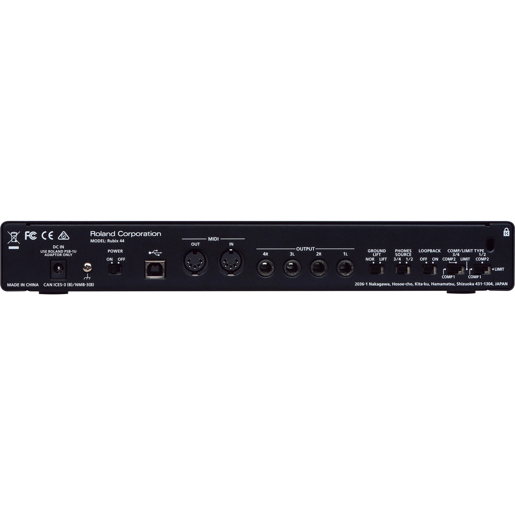 Cổng Kết Nối Mặt Sau Audio Interface Roland Rubix-44