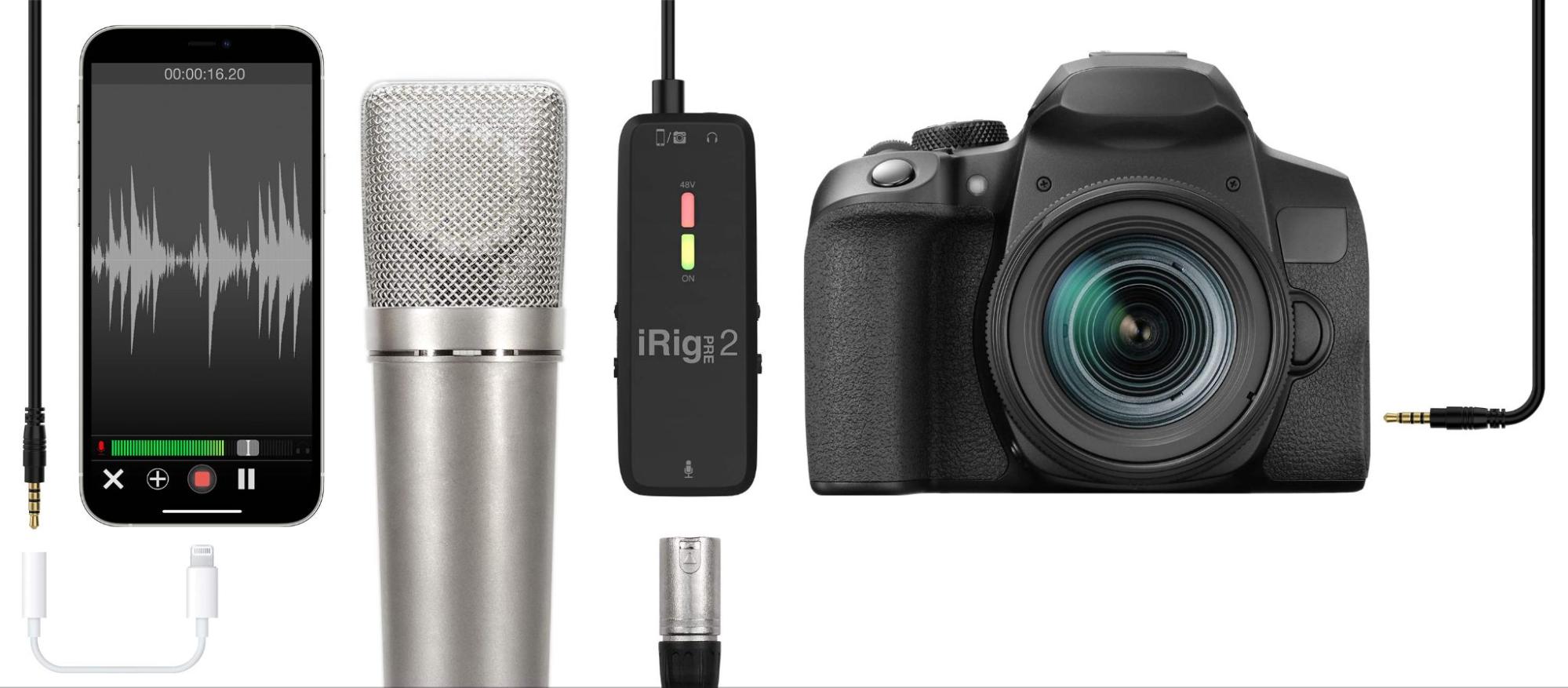 IK Multimedia iRig Pre 2 Preamp di động - Cấp nguồn phantom 48V