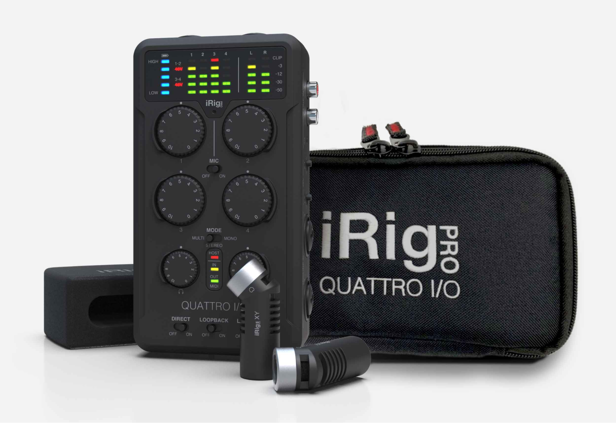 IK Multimedia iRig Pro Quattro I/O Thiết bị 4 kênh chuyên nghiệp - 4 preamp mic, MIDI I/O, ADAT, S/PDIF, cho Mac, PC và iOS