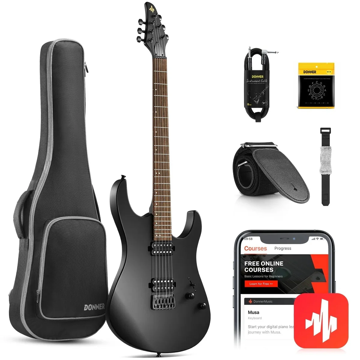 Donner DMT-100 Electric Guitar Bundle: Phá đảo thế giới nhạc Rock với chi phí hợp lý!