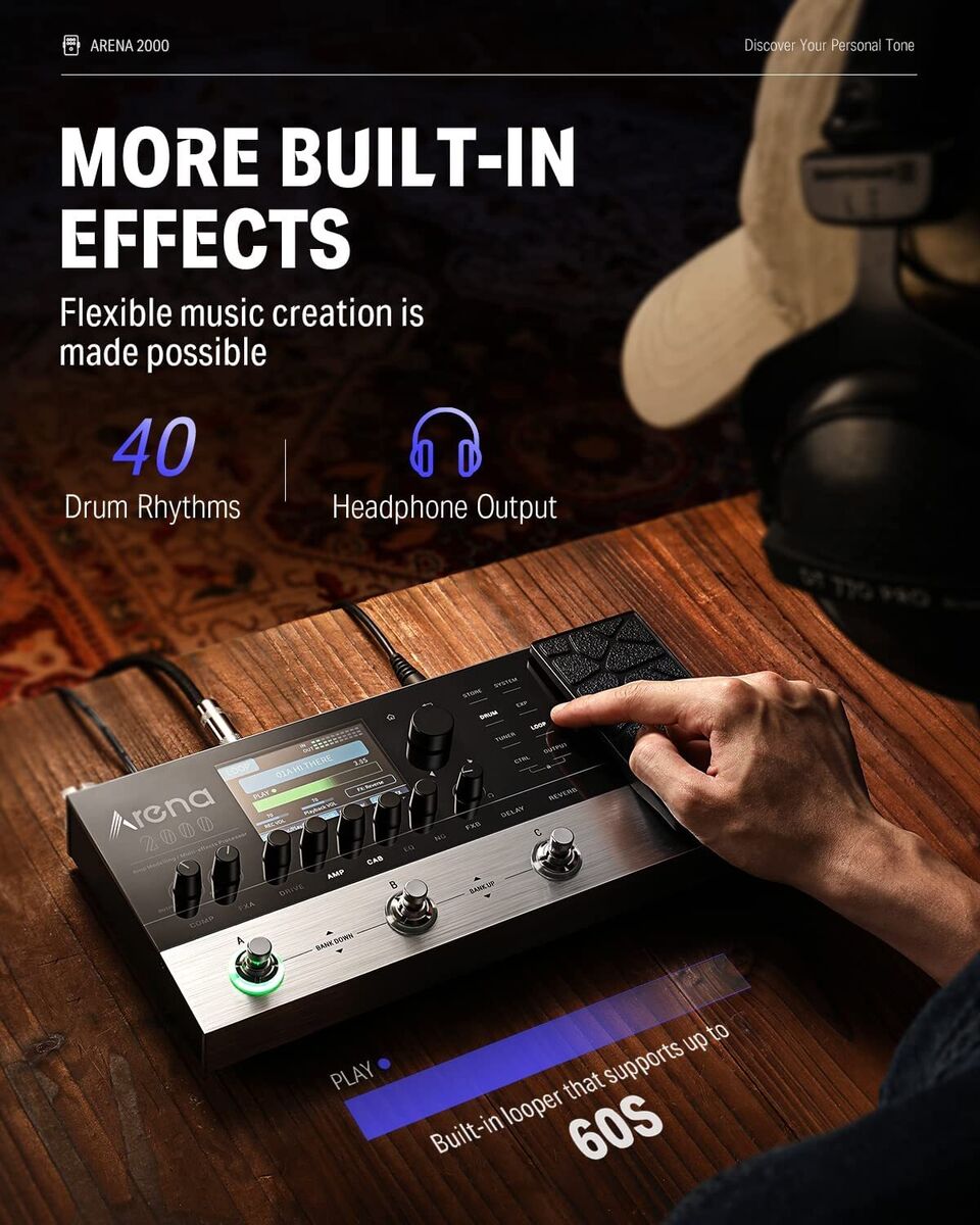 Bùng nổ sáng tạo âm nhạc với Donner Arena Multi-FX Pedal Amp Modeller