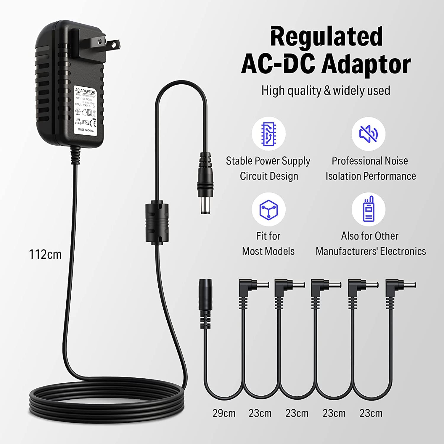 Donner DPA-1 9V Power Supply Adapter For Effect Pedals