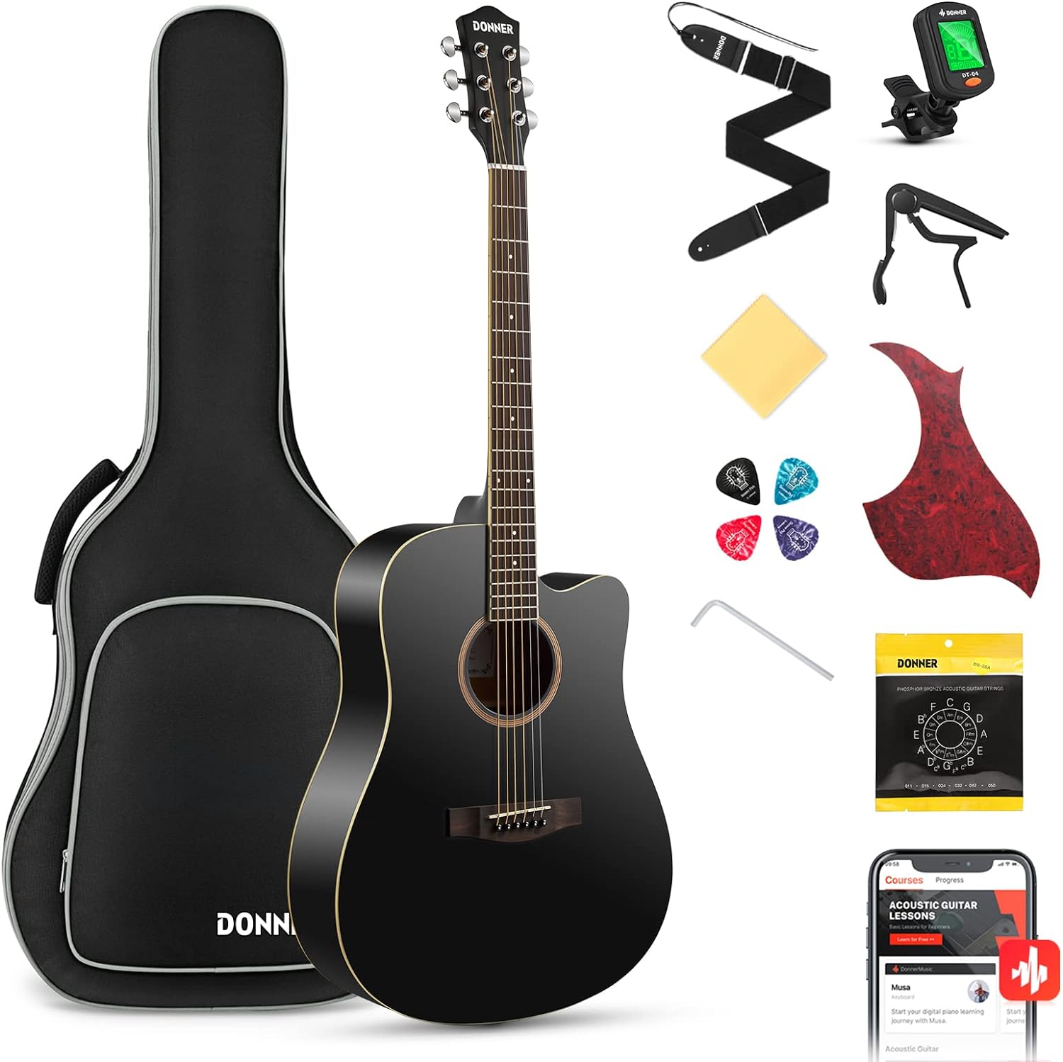 Donner Acoustic Guitar Cutaway - Đánh giá toàn diện về chất lượng âm thanh, khả năng chơi và giá trị