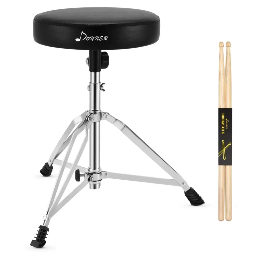 Donner Adjustable Height Drum Throne With Drumsticks [2]