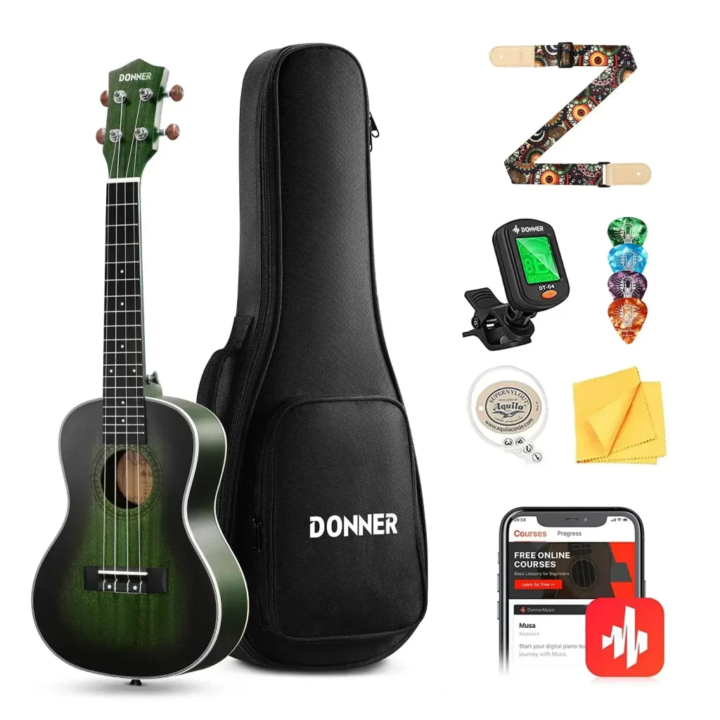 Donner Concert Ukulele Beginner Mahogany 23 Inch Ukelele [2]