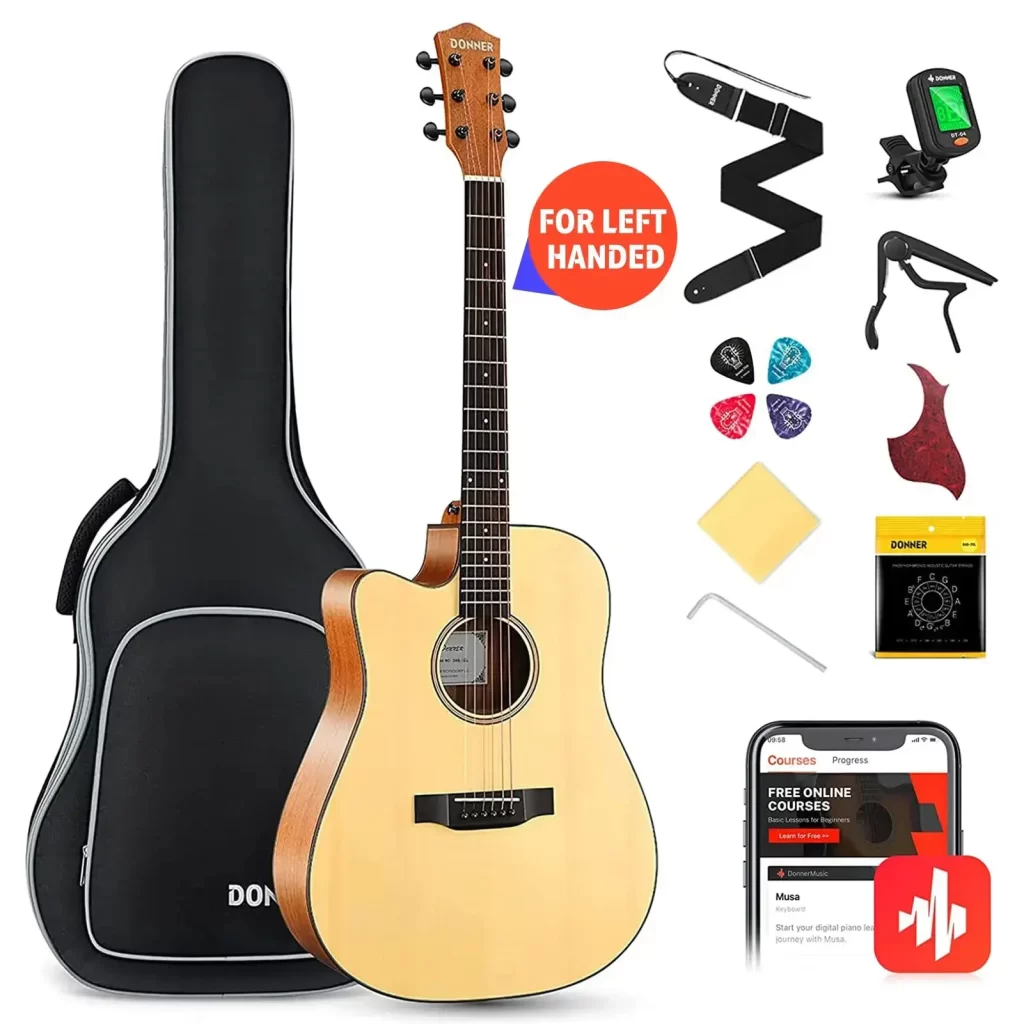 Donner Dag-1cl Left Handed Acoustic Guitar Kit 41 Inch [1]