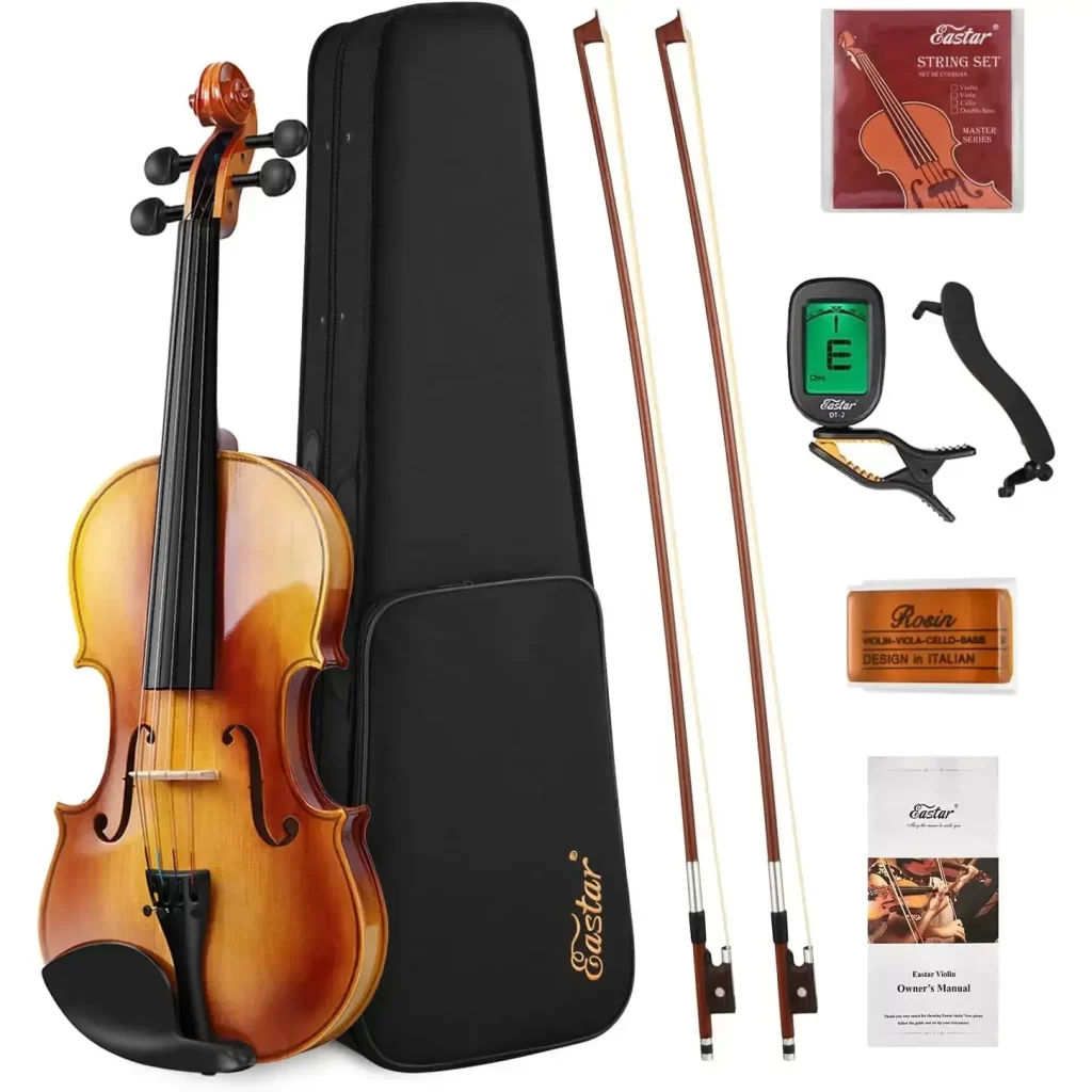 Donner Eastar Eva-330 44 Solid Wood Violin Set With Two Bow [1]