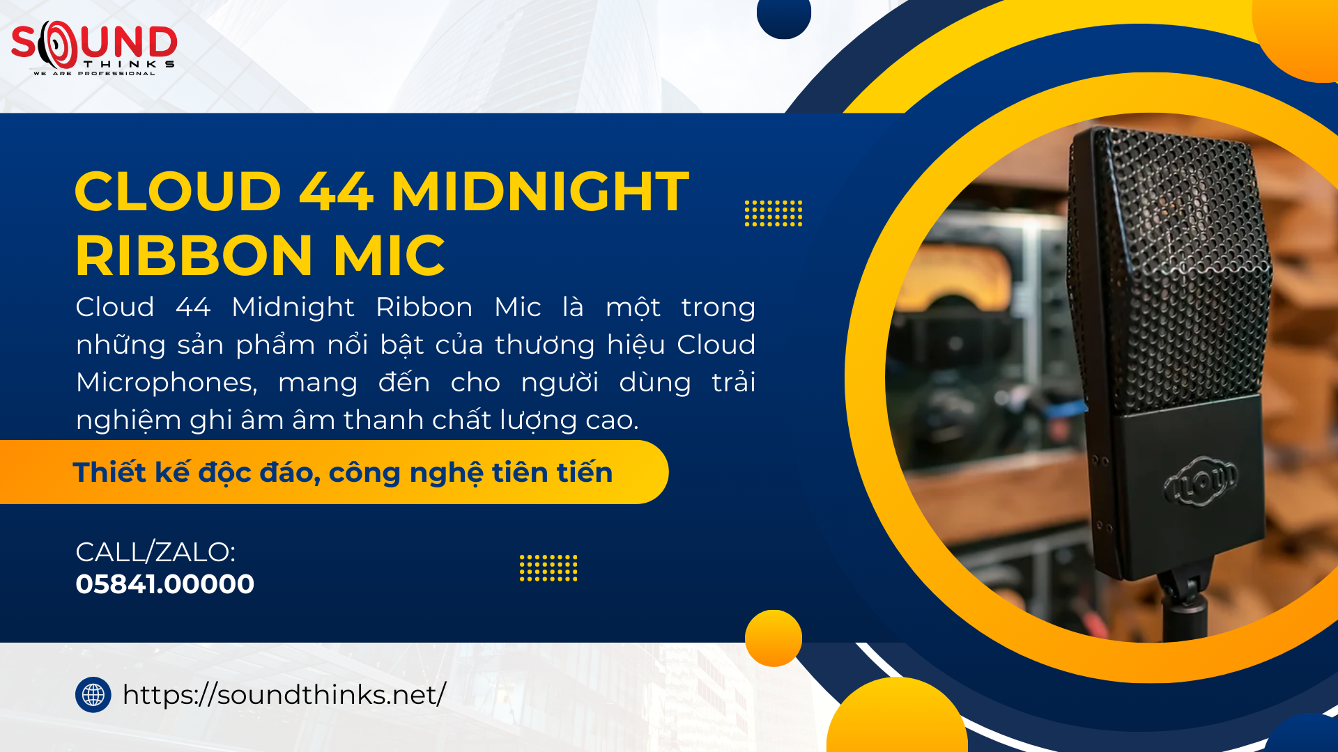 Cloud Microphone Cloud 44 Midnight Ribbon Mic