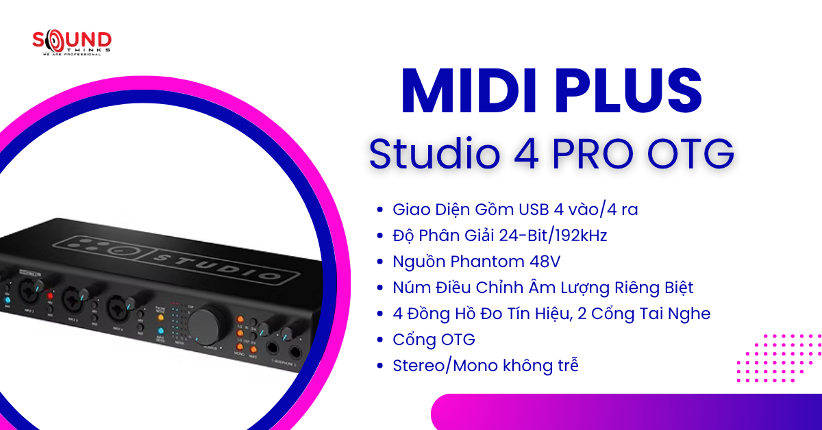 Audio Interface Midiplus Studio 4 Pro OTG