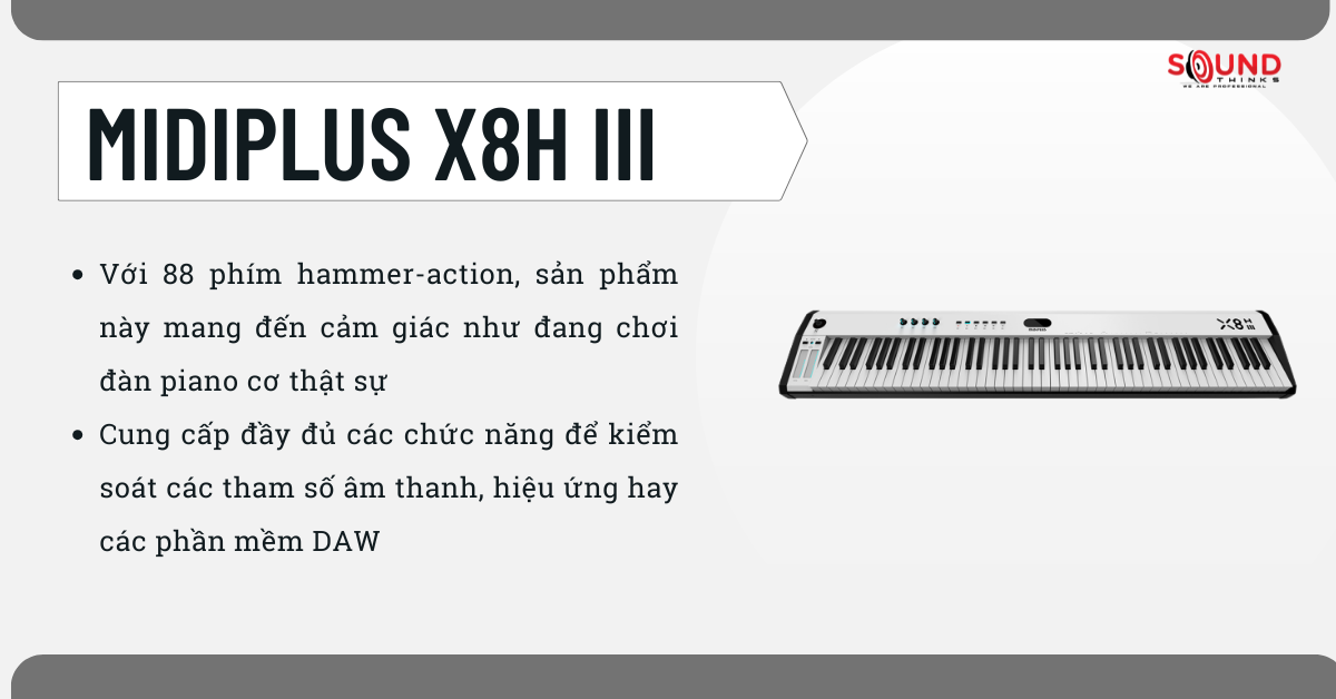 MIDI Keyboard Controller Midiplus X8H III.