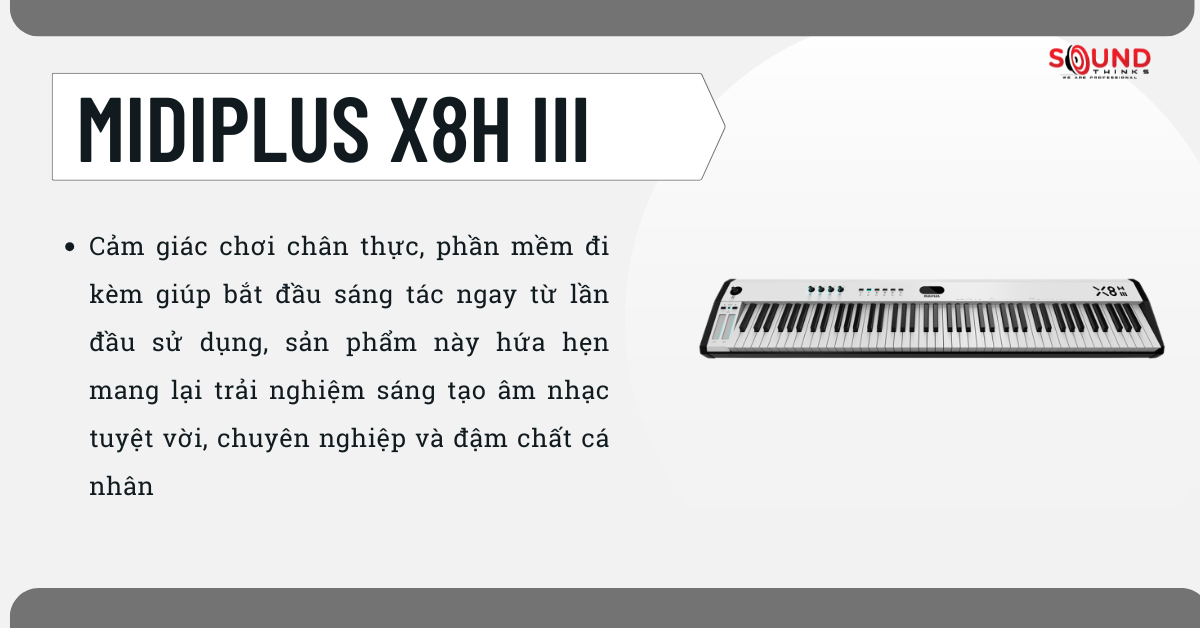 MIDI Keyboard Controller Midiplus X8H III.