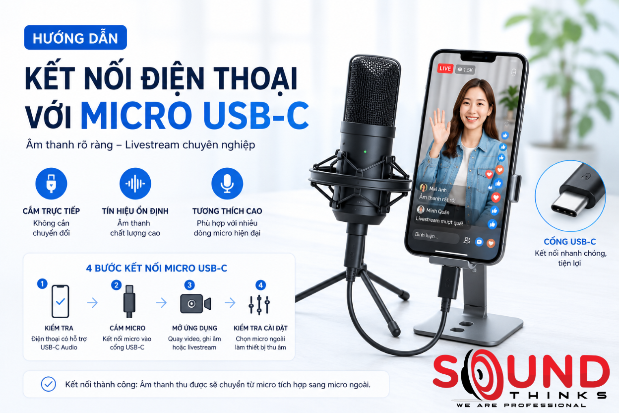Hướng dẫn kết nối điện thoại với micro: Khắc phục lỗi âm thanh khi livestream và thu âm