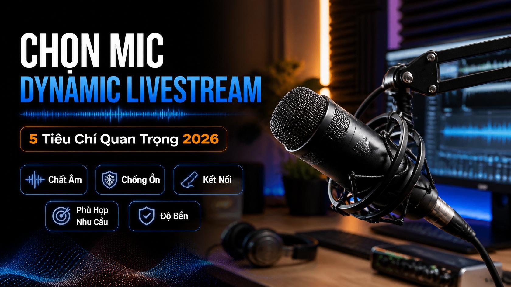 Mic Dynamic Livestream: Xu hướng nâng cấp chất lượng âm thanh cho nhà sáng tạo nội dung năm 2026
