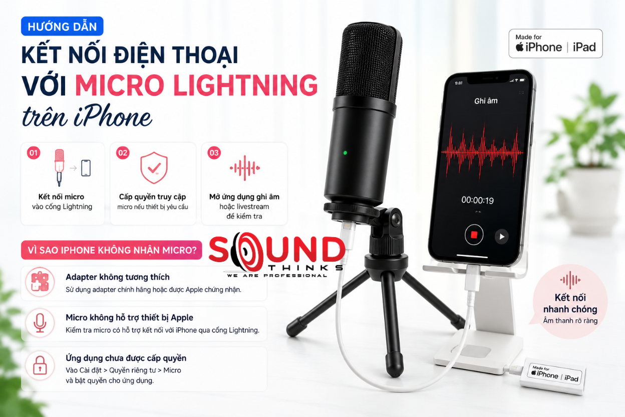 Hướng dẫn kết nối điện thoại với micro: Khắc phục lỗi âm thanh khi livestream và thu âm
