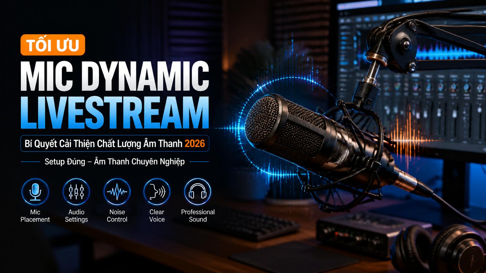 Mic Dynamic Livestream: Xu hướng nâng cấp chất lượng âm thanh cho nhà sáng tạo nội dung năm 2026