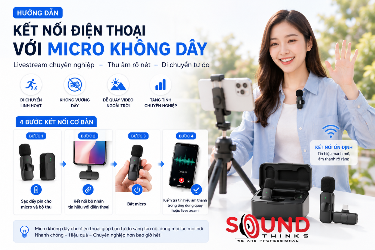 Hướng dẫn kết nối điện thoại với micro: Khắc phục lỗi âm thanh khi livestream và thu âm