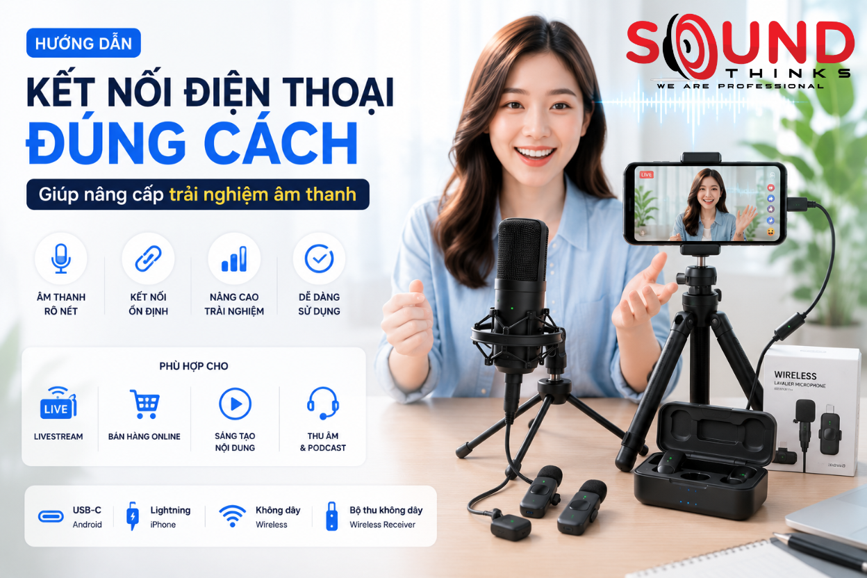 Hướng dẫn kết nối điện thoại với micro: Khắc phục lỗi âm thanh khi livestream và thu âm