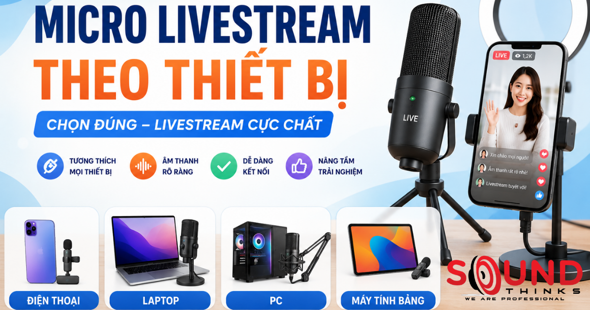 Micro livestream theo thiết bị: Cách lựa chọn phù hợp cho điện thoại, máy tính và máy ảnh năm 2026