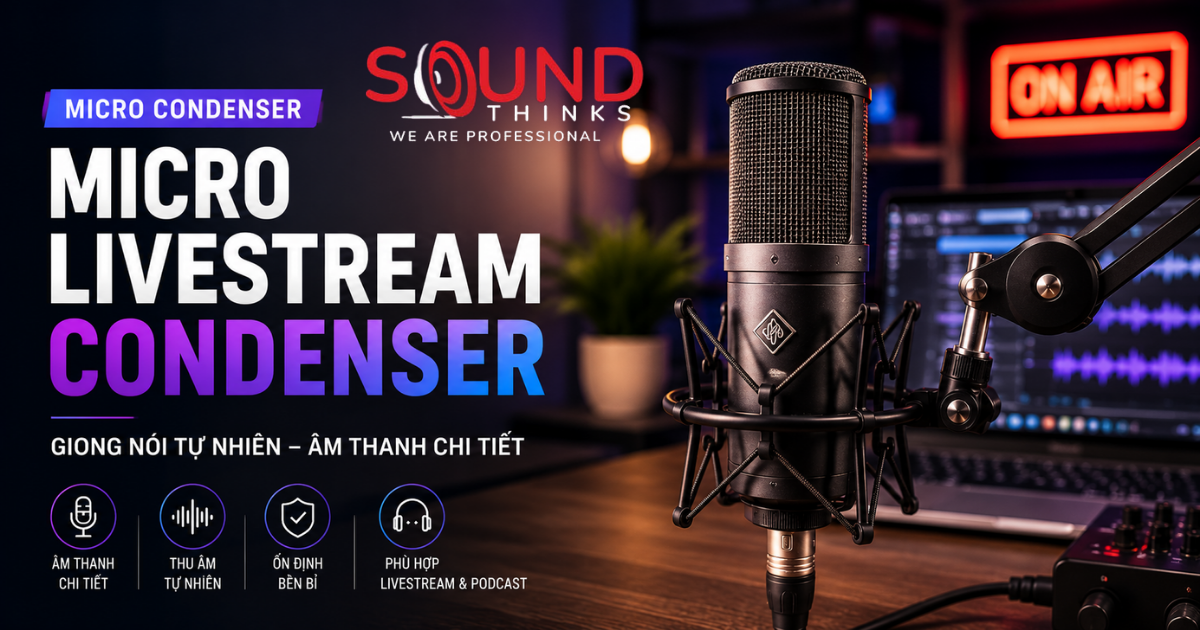 Thiết kế livestream với micro condenser