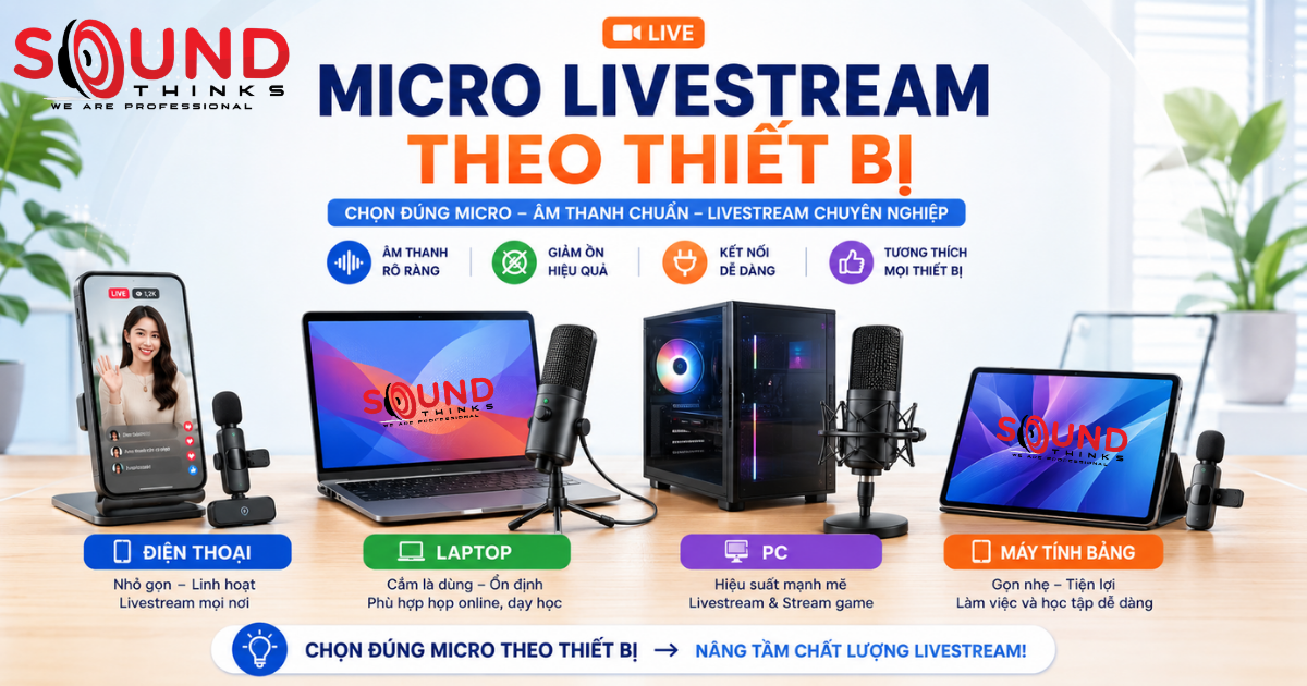 Micro livestream theo thiết bị: Cách lựa chọn phù hợp cho điện thoại, máy tính và máy ảnh năm 2026