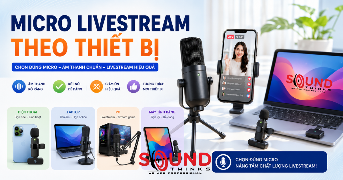 Micro livestream theo thiết bị: Cách lựa chọn phù hợp cho điện thoại, máy tính và máy ảnh năm 2026