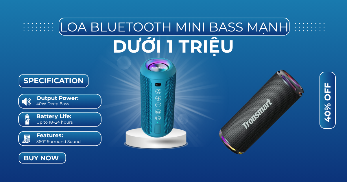 Loa Bluetooth Bass Mạnh Duoi1trieu