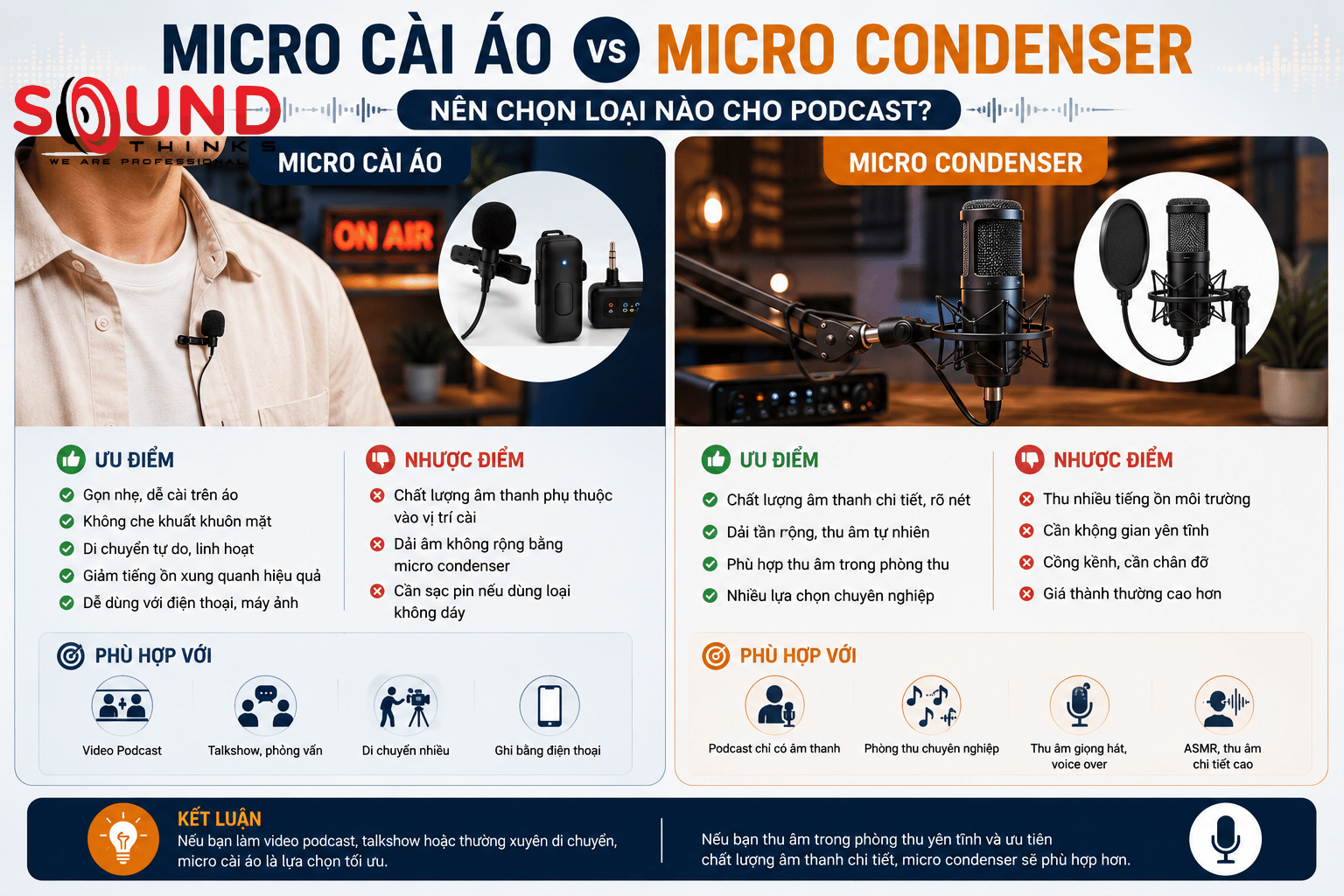 Mciro Cài áo Vs Micro Condenser