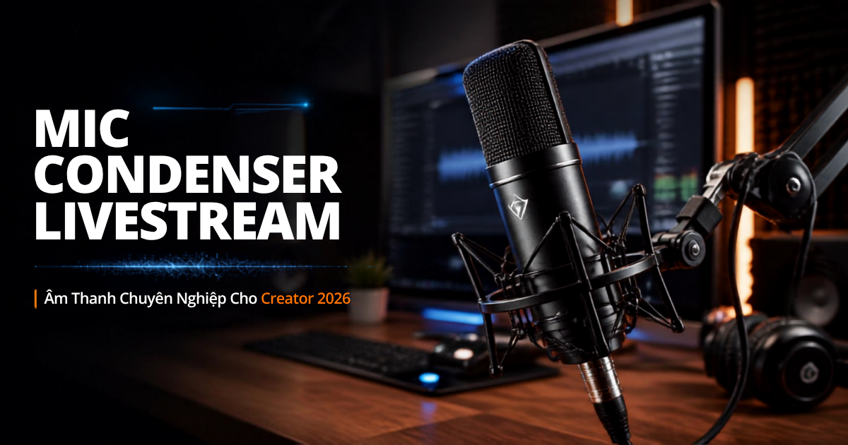 Mic condenser livestream: Giải pháp nâng cấp âm thanh cho streamer và nhà sáng tạo nội dung năm 2026