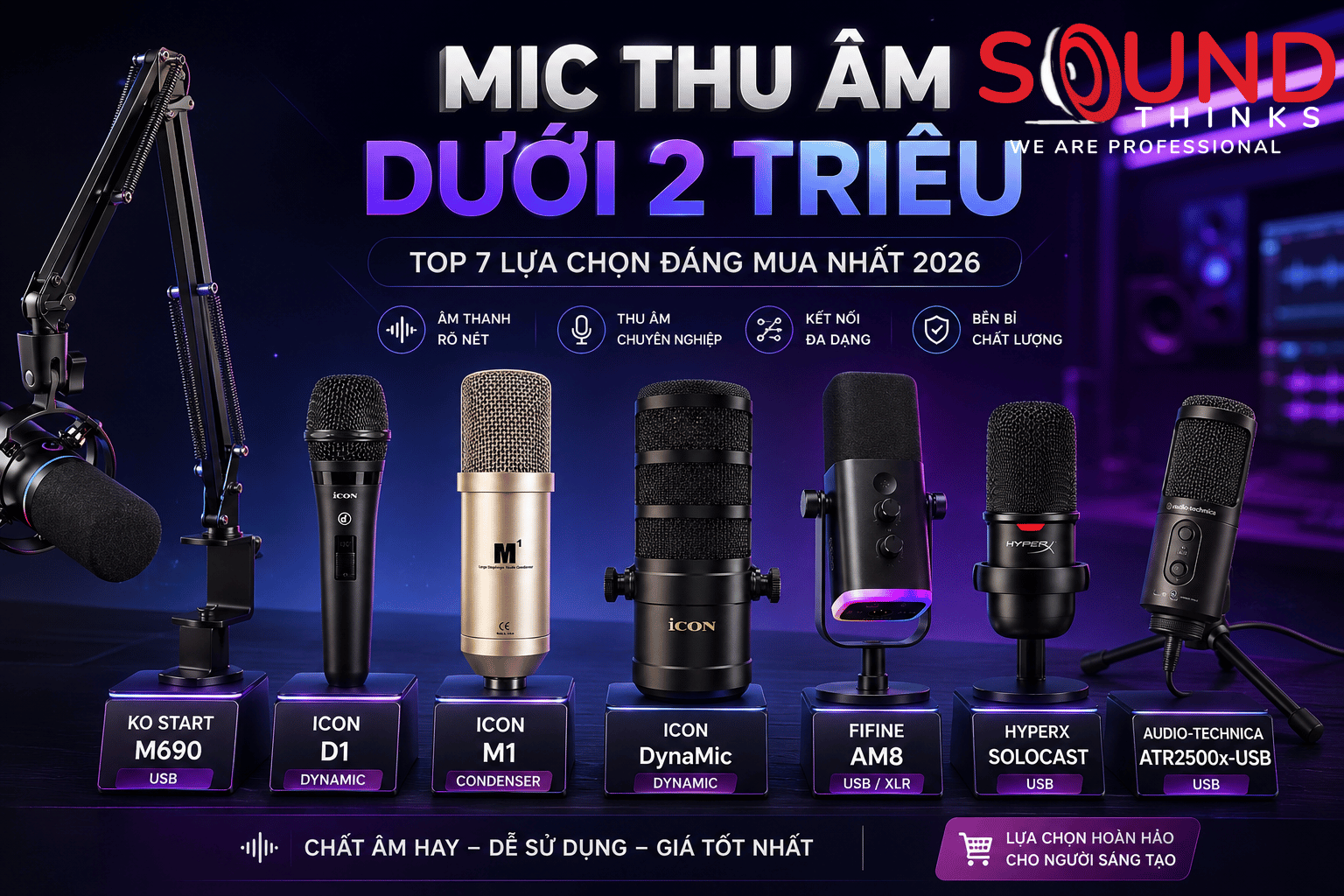 Mic Thu Âm Dưới 2 Triệu