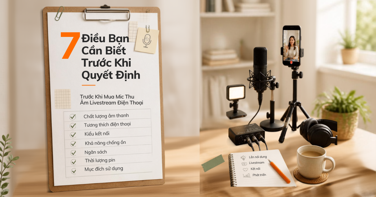 Chọn mic livestream theo môi trường sử dụng