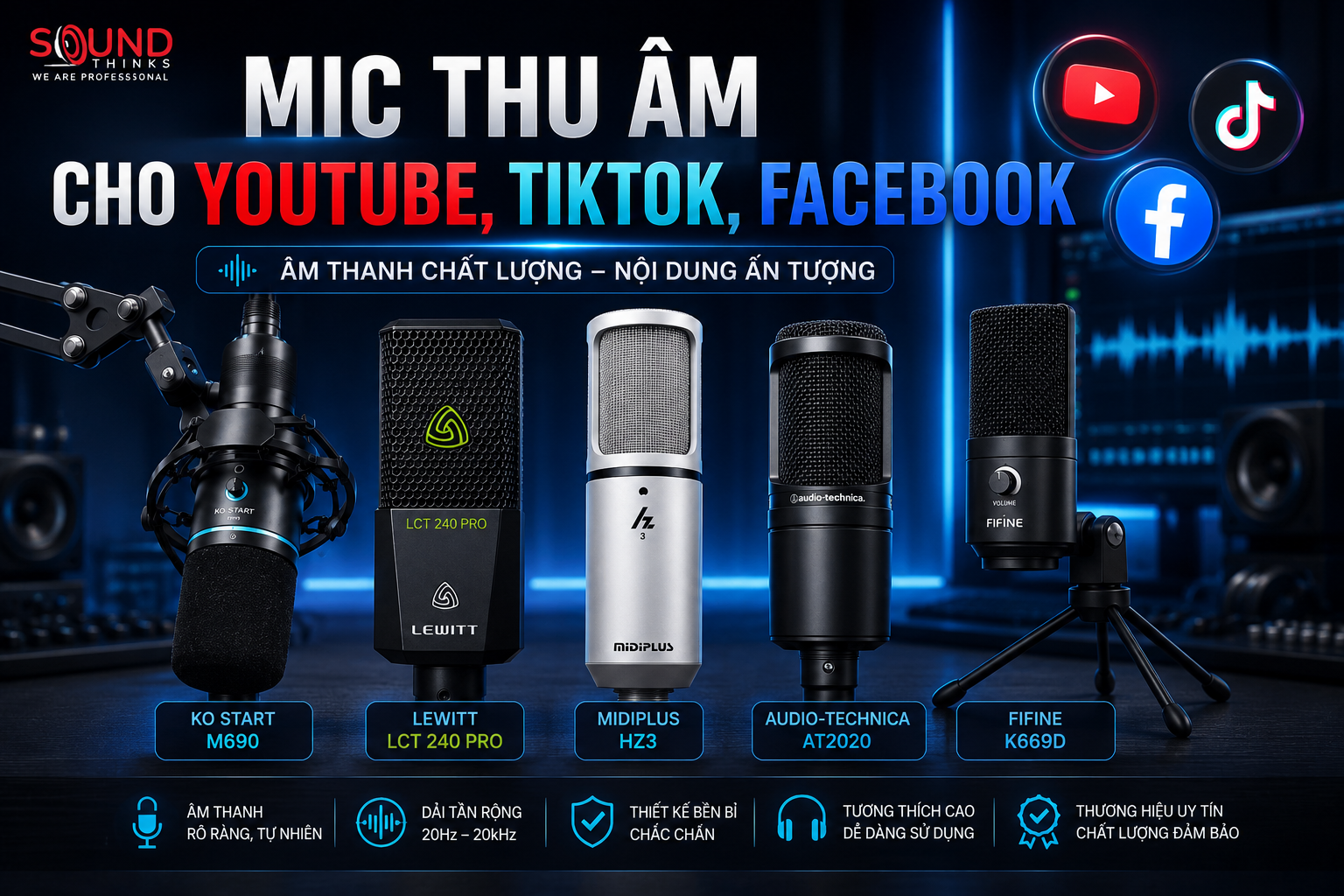 Mic Thu Âm Youtube Tiktok Facebook
