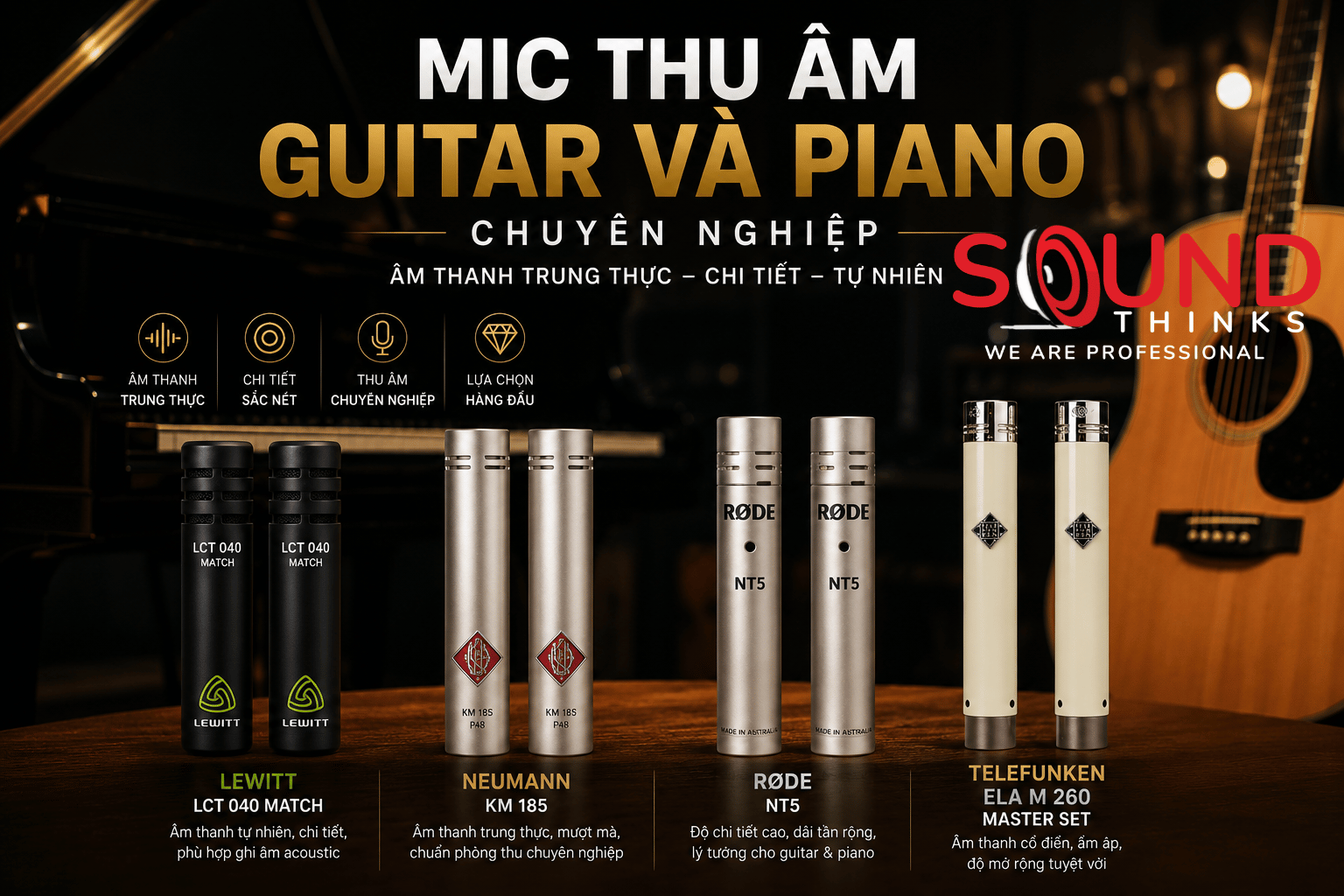 Mic Thu âm Guitar Và Piano Chuyên Nghiệp