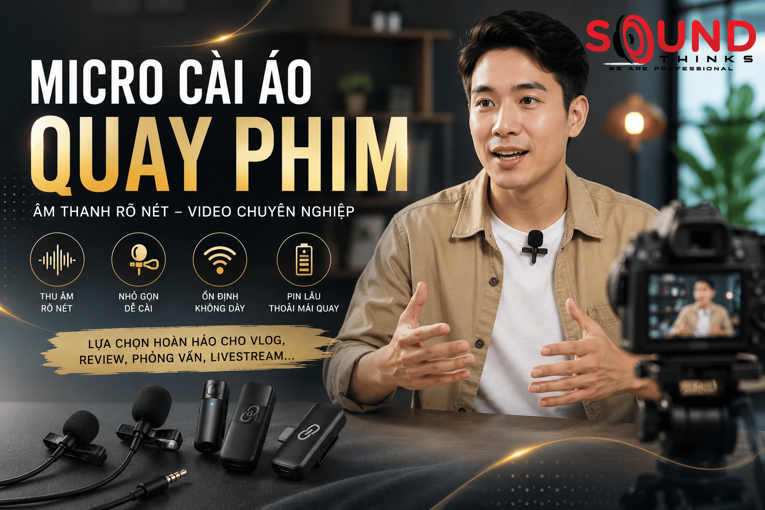 Micro Cài áo Quay Phim
