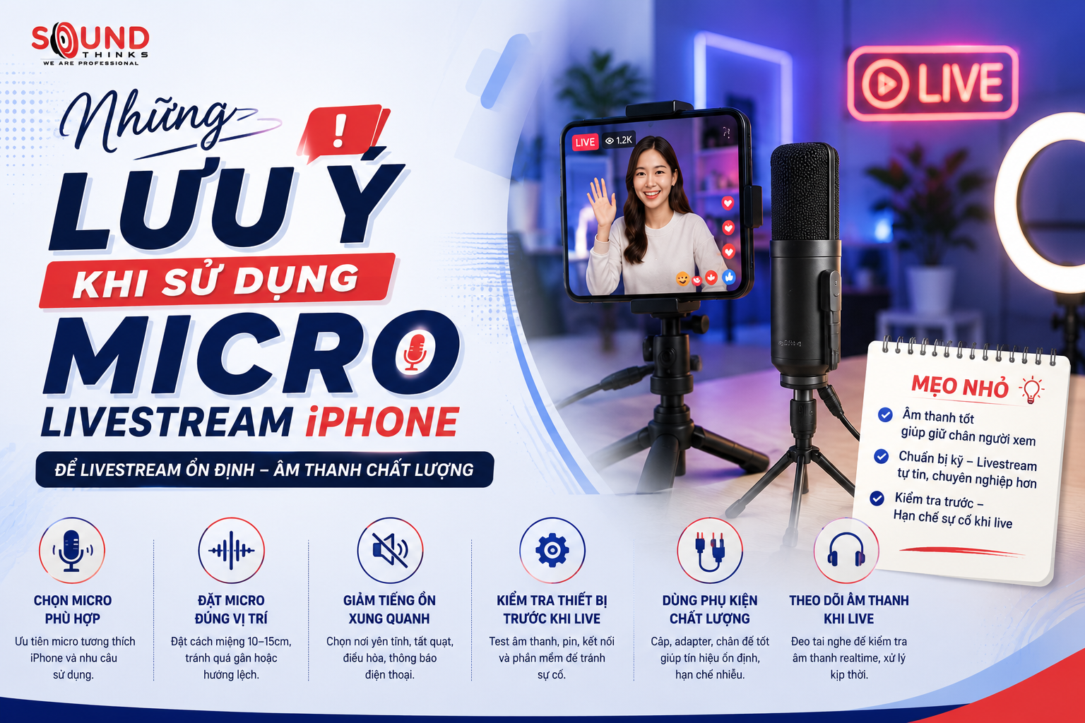 Những lưu ý khi sử dụng micro livestream iPhone