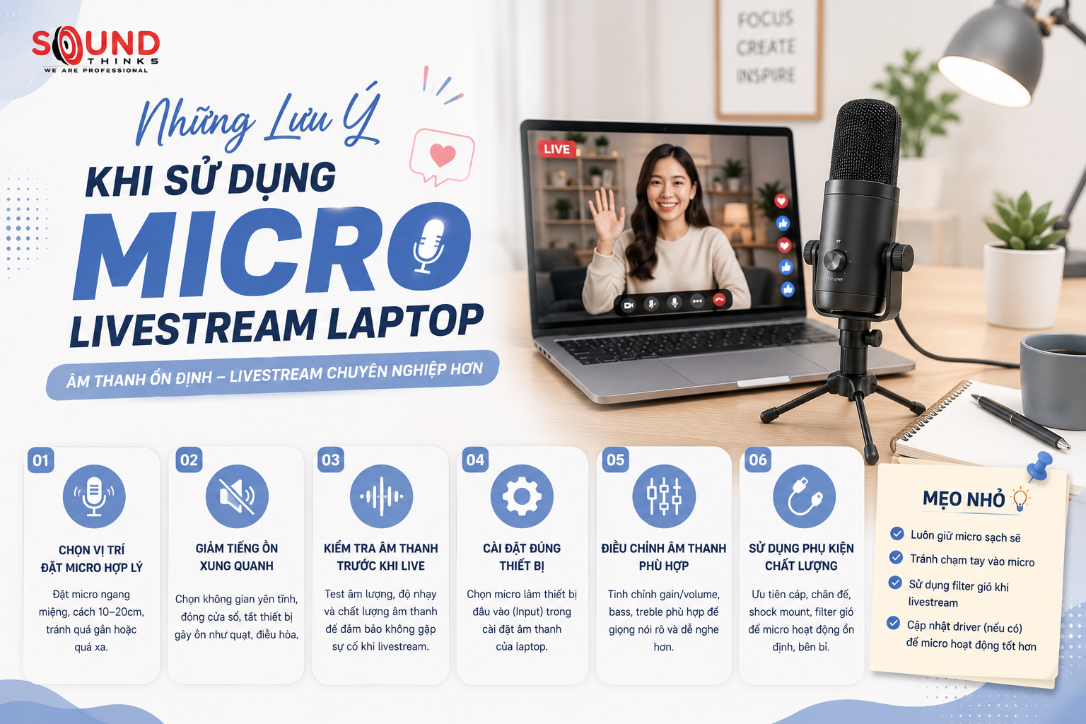 Những lưu ý khi sử dụng micro livestream