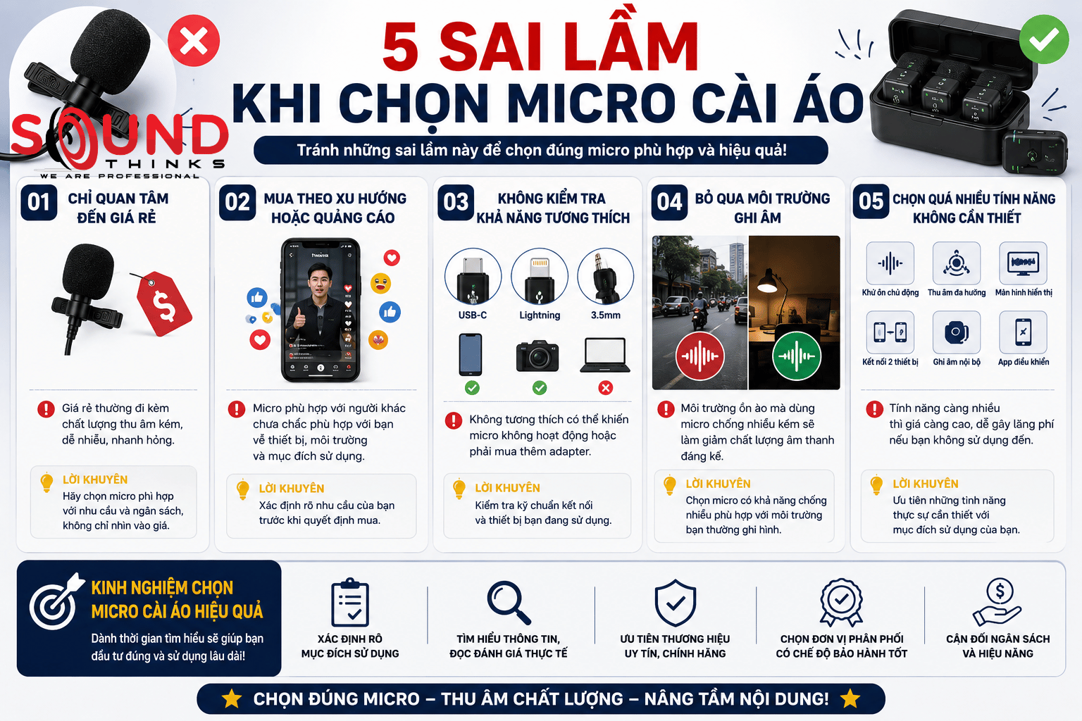 Sai Lầm Khi Chọn Micro Cài áo