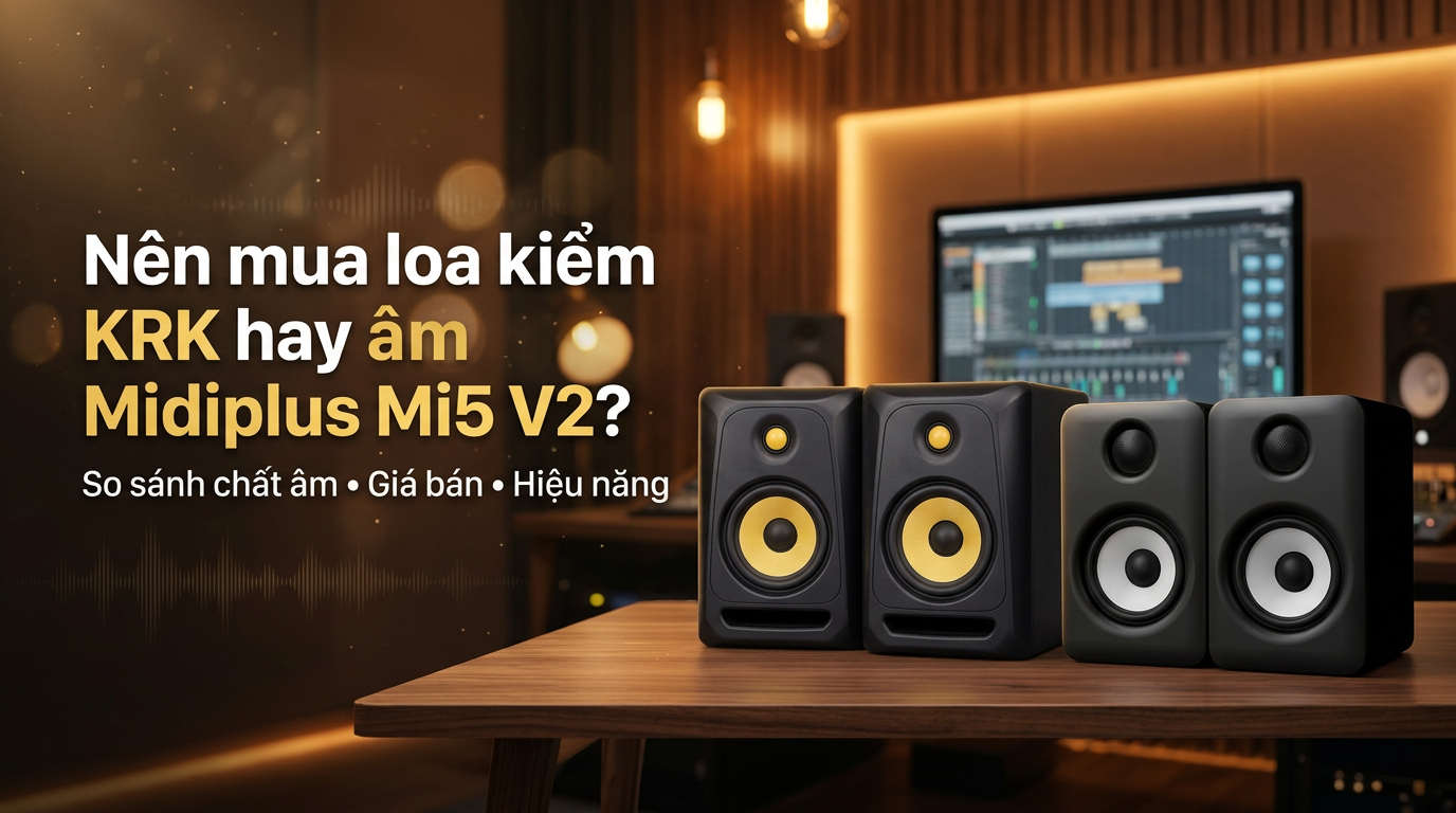 Nên mua loa kiểm âm KRK hay Midiplus Mi5 V2? Phân tích theo nhu cầu và ngân sách