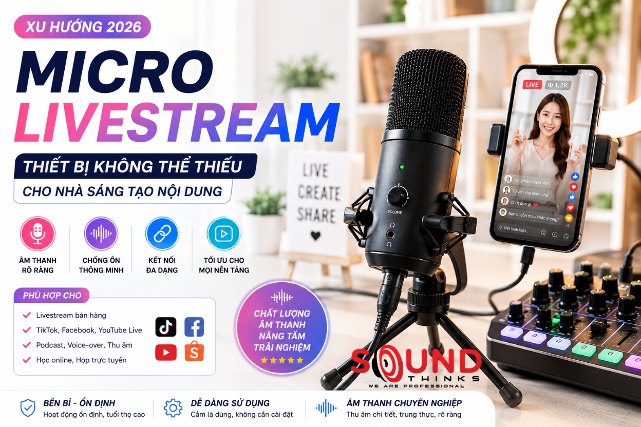 Micro livestream bùng nổ năm 2026: Xu hướng thiết bị không thể thiếu của nhà sáng tạo nội dung