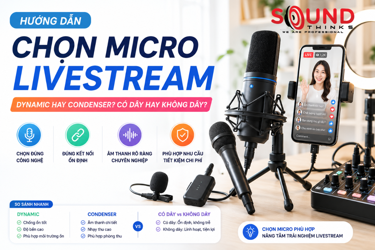 Hướng dẫn chọn micro livestream chuẩn năm 2026: 10 tiêu chí giúp bạn đầu tư đúng ngay từ đầu