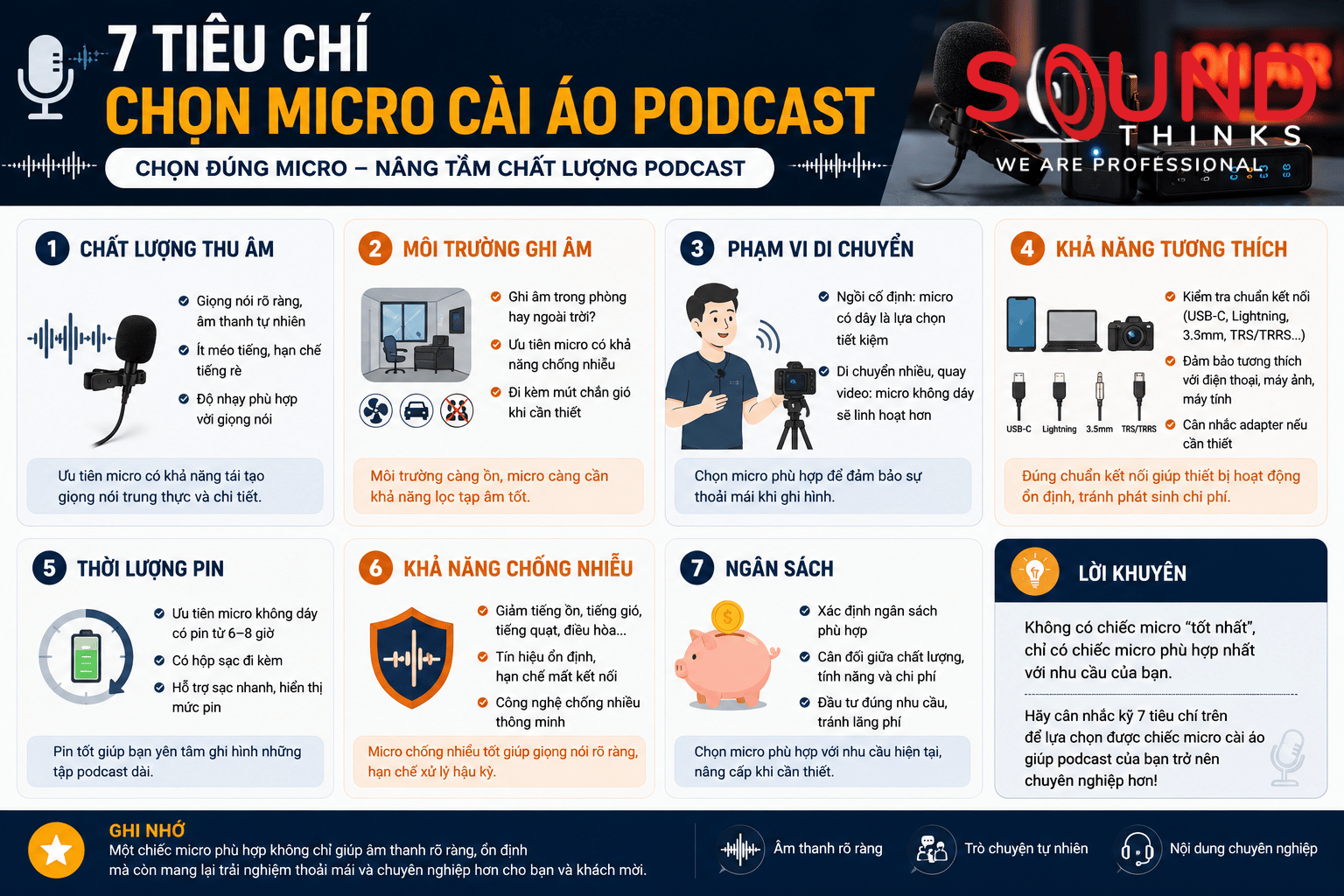 Tiêu Chí Chọn Micro Cài áo Podcast