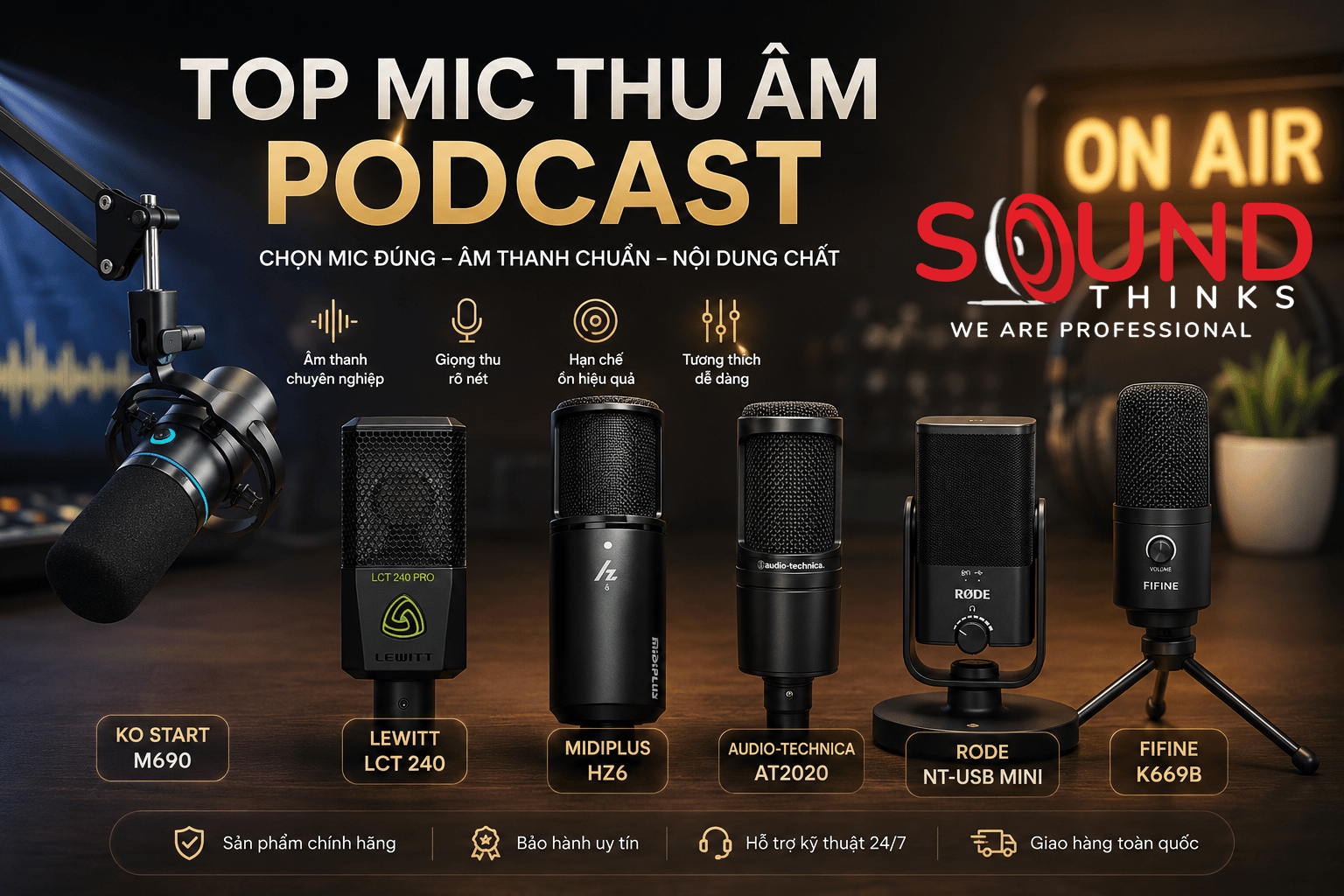 Mic Thu âm Podcast