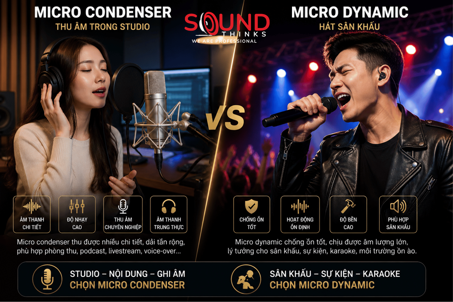 Micro Condenser Dùng Khi Nào Micro Dynamic Dùng Khi Nào