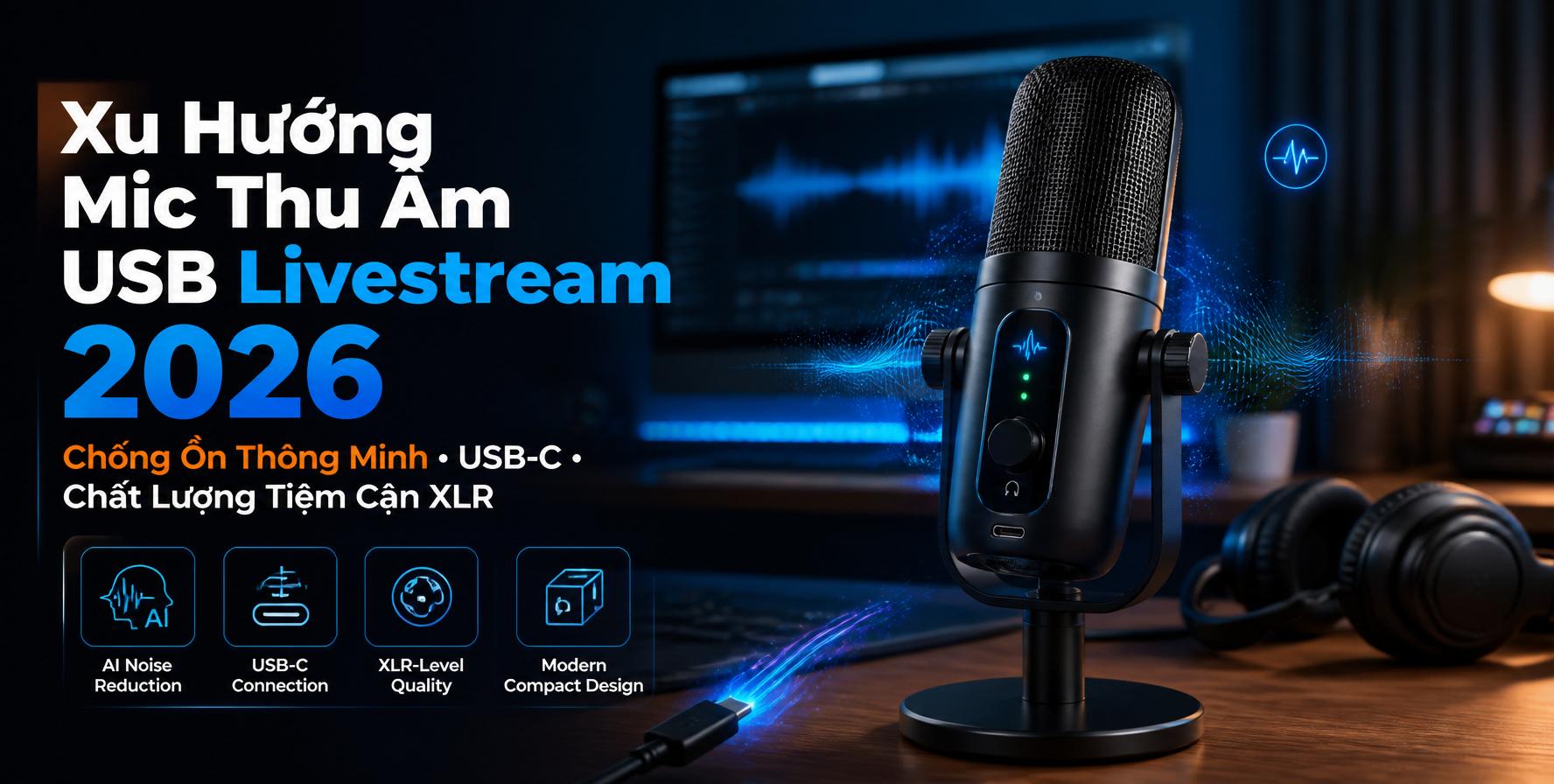Xu hướng mic thu âm USB livestream năm 2026