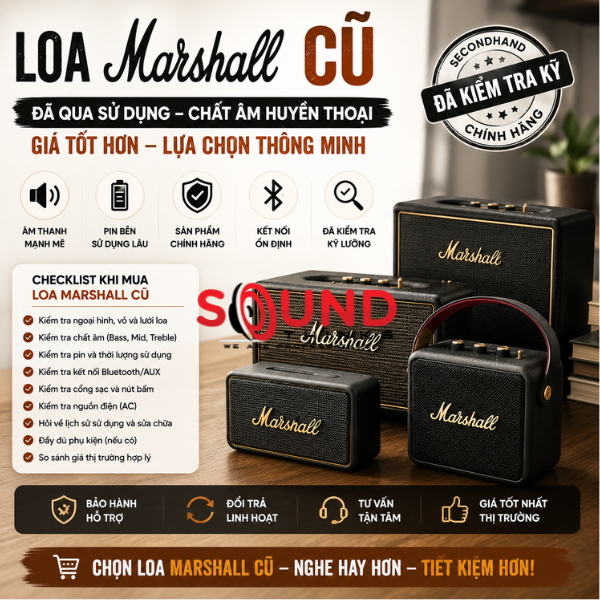 Các Mẫu Loa Marshall Cũ đã Qua Sử Dụng