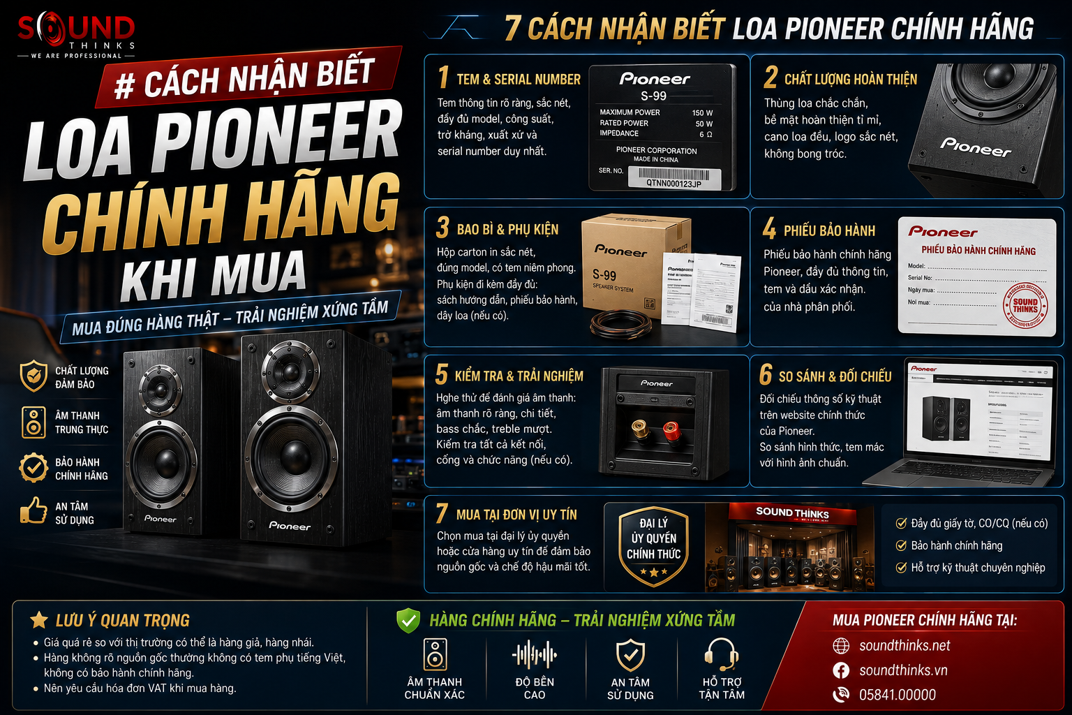 Cách nhận biết loa Pioneer chính hãng khi mua