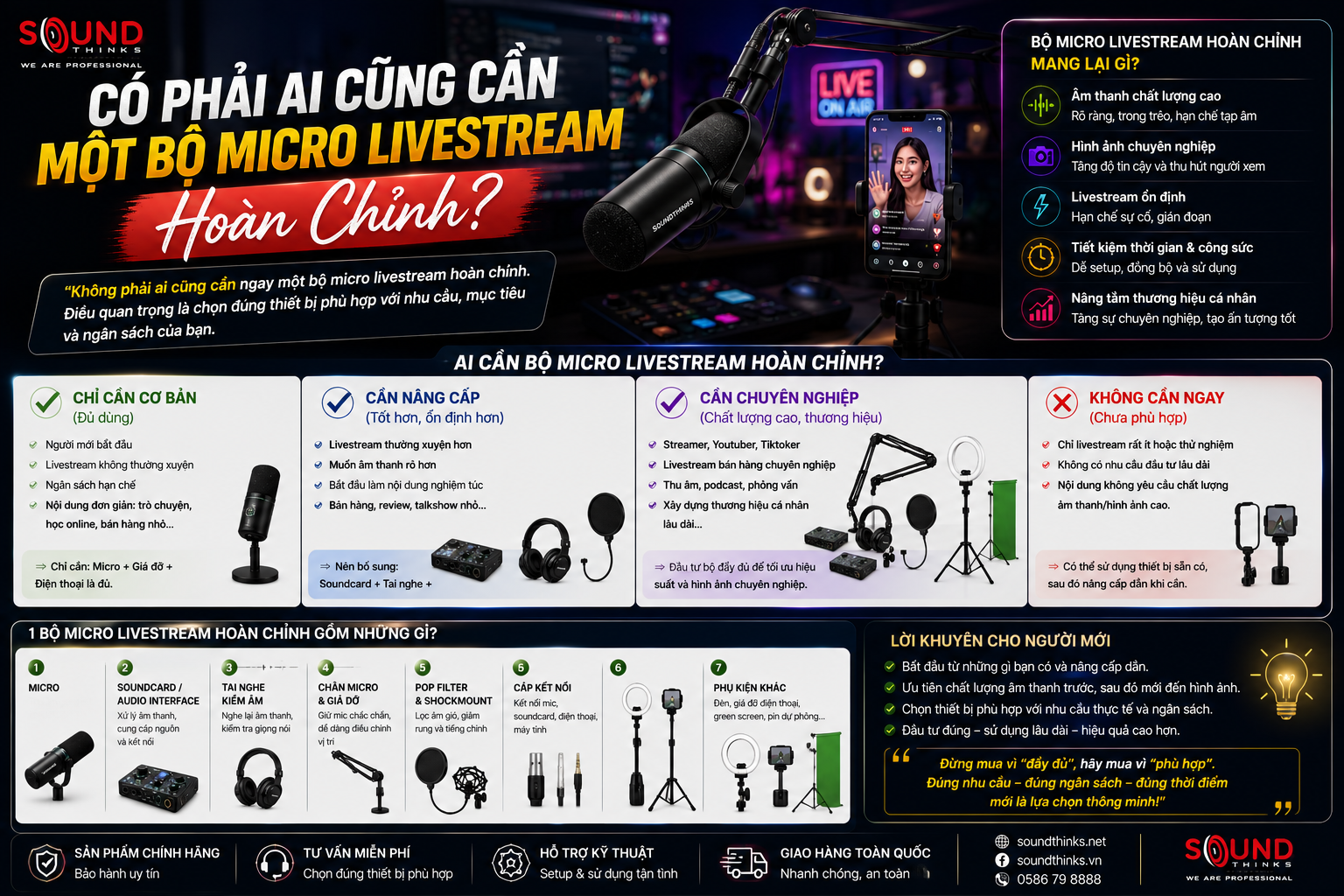 Đối tượng nên đầu tư bộ micro livestream hoàn chỉnh