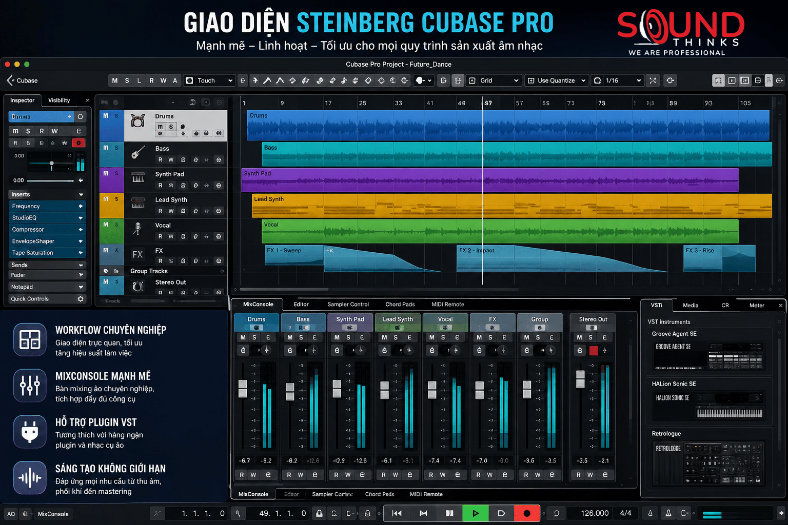 Giao Diện Steinberg Cubase Pro