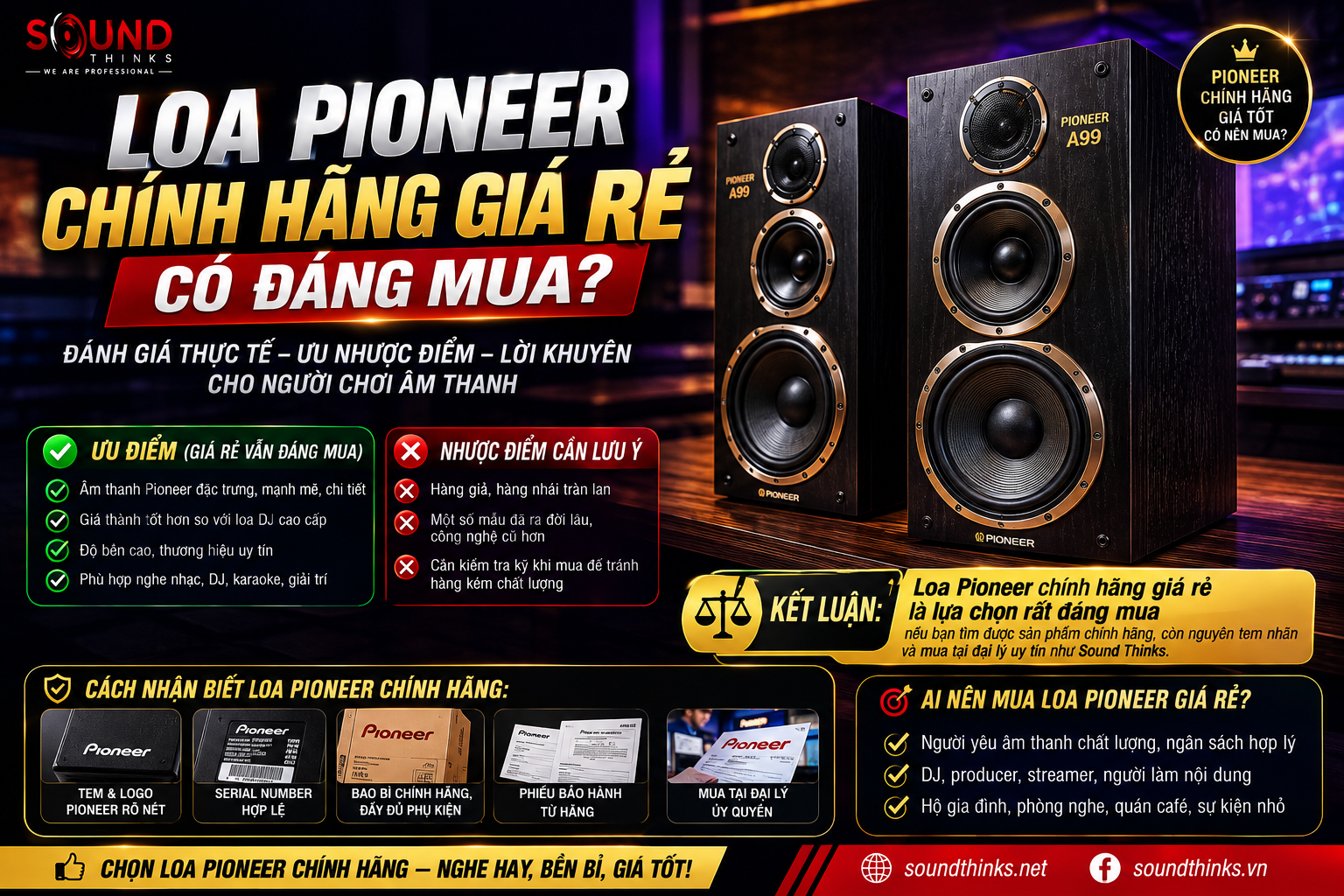 Loa Pioneer chính hãng giá rẻ có đáng mua